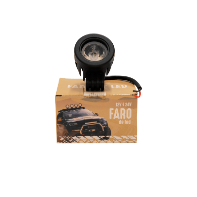 DJ10W OFF ROAD FARO DE LED UNIVERSAL REDONDO 10 WATTS (1 LED  10 WATT) 12V / 24V - USO ESPECIAL MOTOS Y QUADS - HAZ DE LUZ SPOT -
