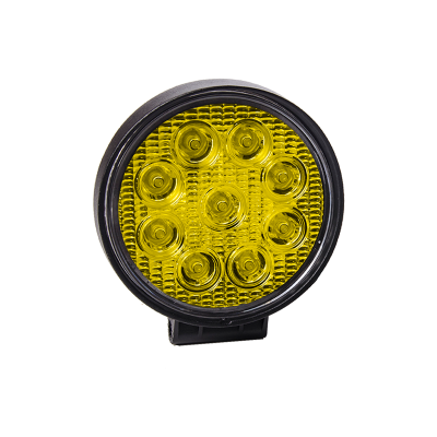 DJ912AMBB OFF ROAD FARO DE LED UNIVERSAL CIRULAR 27 WATTS (9 LED  3 WATTS) COLOR AMBAR 12V / 24V - HAZ DE LUZ SPOT -