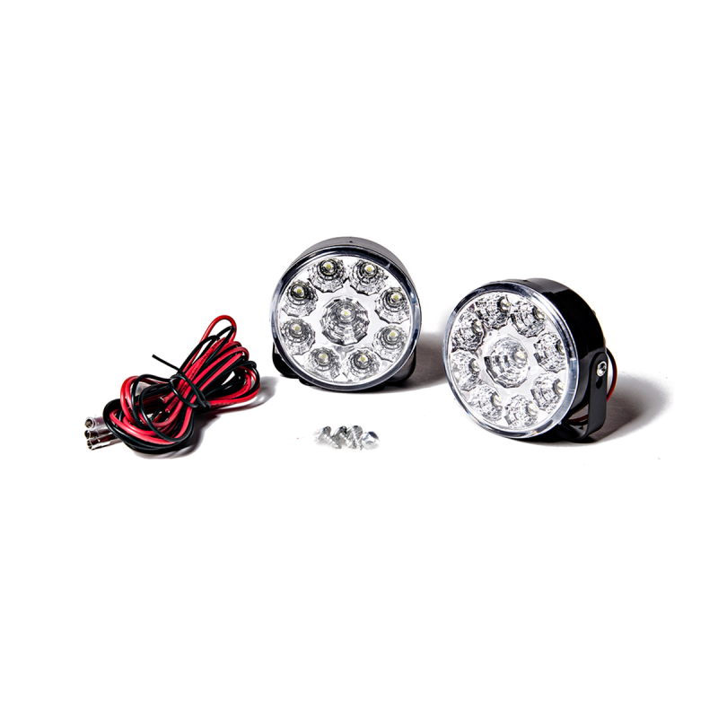 DJ1129LED OFF ROAD JUEGO DE FAROS DE LED AUXILIARES UNIVERSAL CIRCULAR - 9 LED EPISTAR EN CADA FARO - COLOR BLANCO 12V.