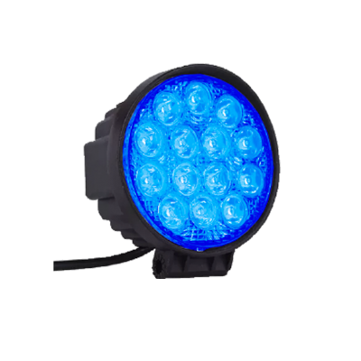 DJ3914BLULU OFF ROAD FARO DE LED UNIVERSAL FARO DE LED CIRULAR 48 WATTS (16 LED  3 WATTS) COLOR AZUL 12V/24V - HAZ DE LUZ SPOT -