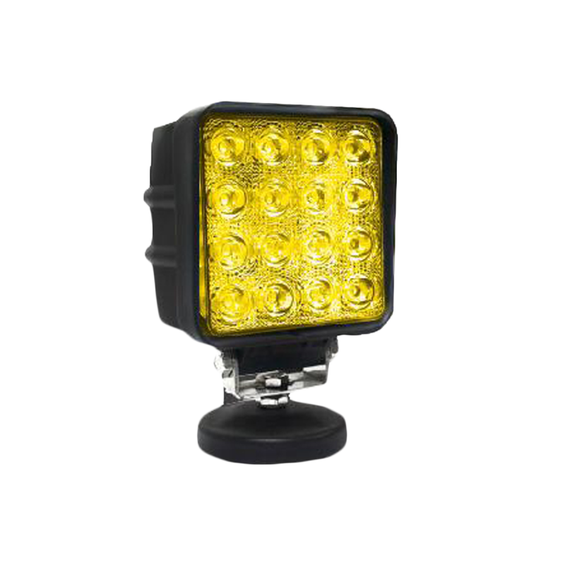 DJ4914AMBMB OFF ROAD FARO DE LED UNIVERSAL CUADRADO 48 WATTS (16 LED  3 WATTS) COLOR AMBAR 12V / 24V  - HAZ DE LUZ SPOT -