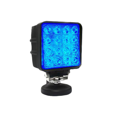 DJ4914BLULU OFF ROAD FARO DE LED UNIVERSAL CUADRADO 48 WATTS (16 LED  3 WATTS) COLOR AZUL 12V / 24V  - HAZ DE LUZ SPOT -