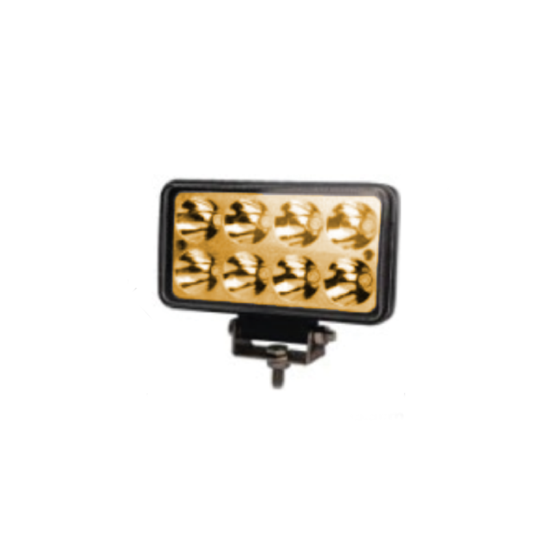DJ5935AMB OFF ROAD FARO DE LED UNIVERSAL RECTANGULAR 24 WATTS (8 LED  3 WATTS) 15.5  9 CM COLOR AMBAR 12V / 24V SPOT - HAZ DE LUZ SPOT -