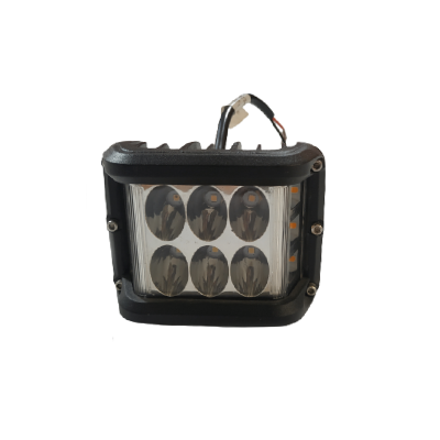 DJ5991AMB OFF ROAD FARO DE LED UNIVERSAL CUADRADO 36 WATTS (6 LED  6 WATTS) COLOR BLANCO Y AMBAR EN LOS GIROS 12V / 24V - HAZ DE LUZ SPOT -