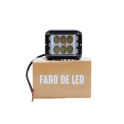 DJ5995BLA OFF ROAD FARO DE LED UNIVERSAL CUADRADO 60 WATTS (6 LED  10 WATTS) COLOR BLANCO 12V / 24V - HAZ DE LUZ SPOT -