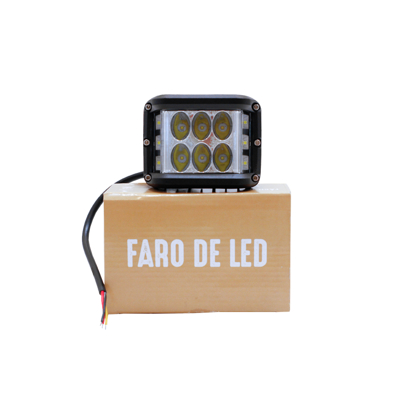 DJ5995BLA OFF ROAD FARO DE LED UNIVERSAL CUADRADO 60 WATTS (6 LED  10 WATTS) COLOR BLANCO 12V / 24V - HAZ DE LUZ SPOT -