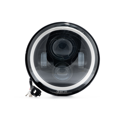 DJ6930BLALA OFF ROAD FARO DE LED UNIVERSAL REDONDO 7 USO IDEAL JEEP WRANGLER - RENEGADE /  MOTO HARLEY DAVIDSON - ROYAL ENFIELD CON FUNCION ALTA Y BAJA - HAZ DE