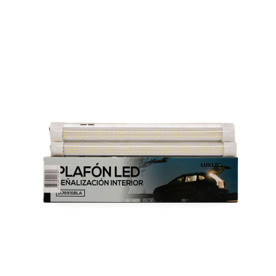 DJ6931BLA PLAFON LED JUEGO DE 2 UNIDADES DE PLAFONES LED CON TECLA ON / OFF 12V - 24V PEGAMENTO AUTOADHESIVO 34CM X 3.5 CM 108 LED SMD 10 WATTS