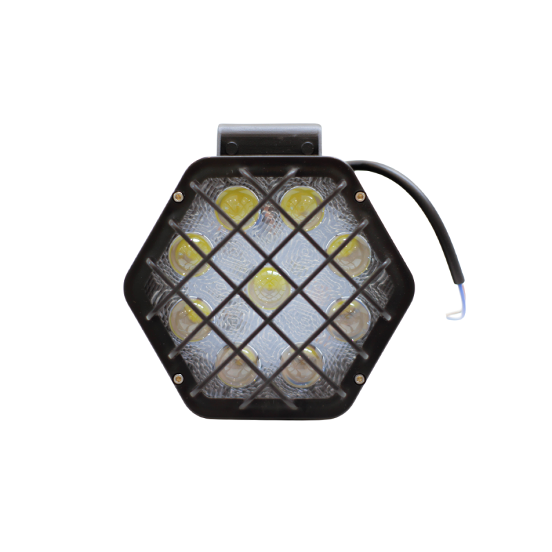 DJ7900BLALA OFF ROAD FARO DE LED UNIVERSAL ROMBOIDAL 27 WATTS (9 LED  3 WATTS) COLOR BLANCO 12V / 24V - HAZ DE LUZ SPOT -