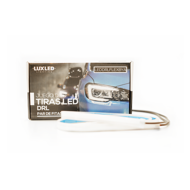 DRLFLEXBYA JUEGO DE TIRAS DE LED DRL DRL FLEXIBLE BLANCA Y AMBAR (BALIZA INTERMITENTE) 60CM