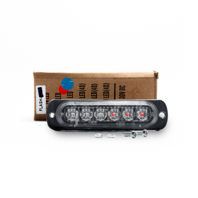 FLASH-AYR OFF ROAD FARO DE LED UNIVERSAL 12V - 6 LED CHAT PARA PARRILLA / PARAGOLPE CON LUZ DESTELLANTE AZUL Y ROJA