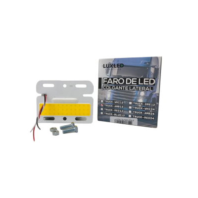 TRUCK-AMB12 OFF ROAD FAROS DE CAMION PACK X 4 UNIDADES DE FAROS COLGANTES ENCASTRABLES PARA LATERAL DE CAMION 10.5 CM DE ANCHO X 8 CM DE ALTO AMBAR 12V