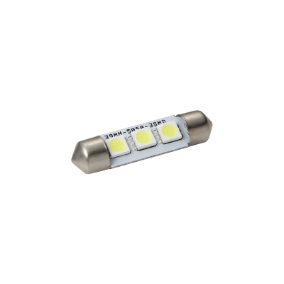 TUB3BLA3912 LEDS SMD TUBULAR - FESTOON 3 LED 5050 SMD 39MM - BLANCO 12V