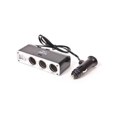 KBUSCH003B ACCESORIO PARA CELULAR ALARGUE CON 2 USB + 3 ENCENDEDOR INPUT : 12/24V OUTPUT:5V/2100MA NEGRO