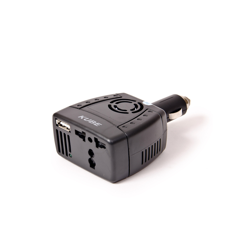 KBINV001B ACCESORIO PARA CELULAR INVERSOR CORRIENTE 12V / 220V - 150W USB OUTPUT>>5V 2.1A NEGRO