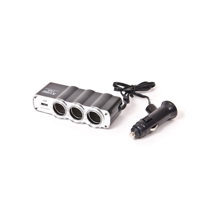 KBUSCH004B ACCESORIO PARA CELULAR ALARGUE CON 2 USB + 2 ENCENDEDOR INPUT : 12/24V  OUTPUT:5V/2100MA  NEGRO