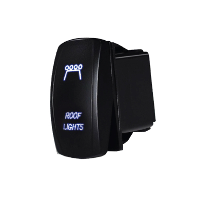 DSPLJ15BLUE INTERRUPTOR BASCULANTE VOLTAJE DE ENTRADA: 12V-24V FUNCIÓN: ON / OFF (OPCIONAL) 5 PINES (OPCIONAL) MATERIAL: ABS + COBRE INTERRUPTOR BASCULANTE CON 