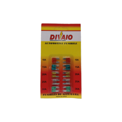 T101S FUSIBLE MINIFICHA EN BLISTER SURTIDO DE 10 UNIDADES (2 UNIDADES X AMPER) FUSIBLE MINIFICHA EN BLISTER SURTIDO (10 UNIDADES) 2 UNIDADES X AMPER 10, 15, 20,