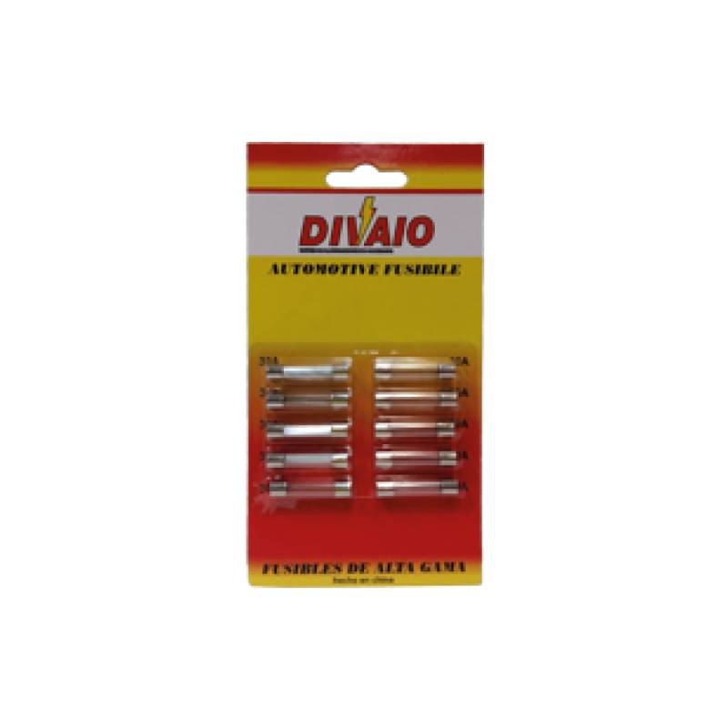 T132LA10  FUSIBLE VIDRIO 32MM EN BLISTER (10 UNIDADES) X AMPER 10 AMP 0
