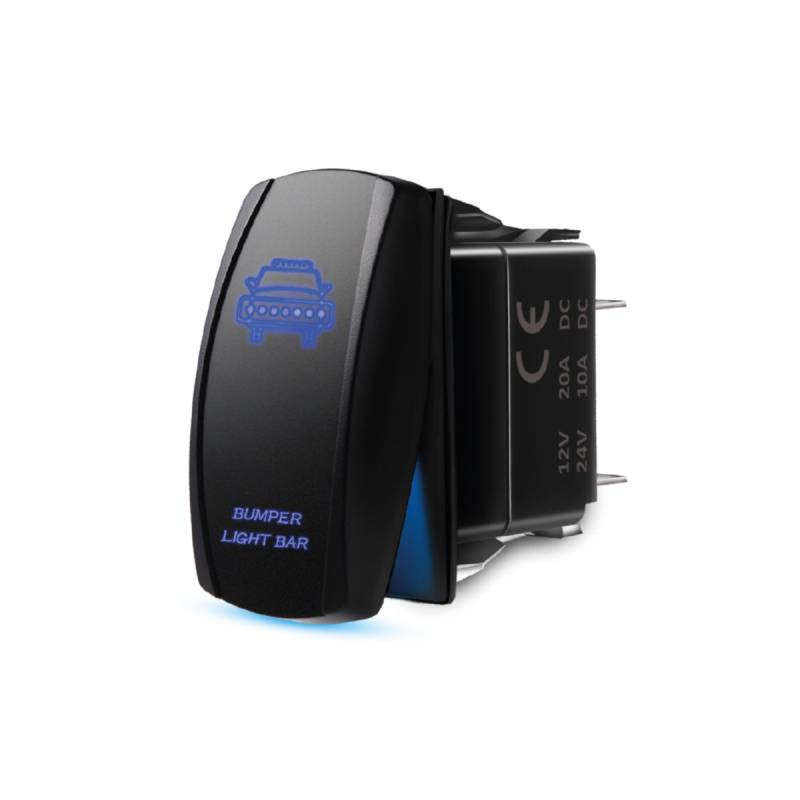 DSPLJ3WHITE INTERRUPTOR BASCULANTE VOLTAJE DE ENTRADA: 12V-24V FUNCIÓN: ON / OFF (OPCIONAL) 5 PINES (OPCIONAL) MATERIAL: ABS + COBRE INTERRUPTOR BASCULANTE CON