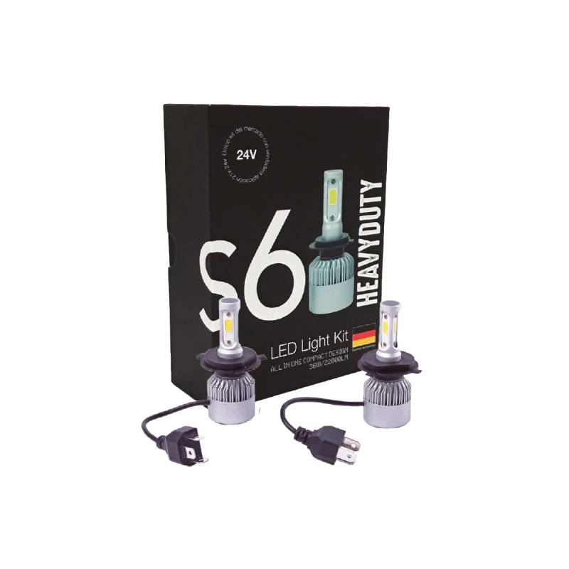 S624-9006 OFF ROAD KIT DE LED S6 HEAVY DUTY - 24V KIT DE LED 9006 6TA GENERACION 22000 LUMENS POR LAMPARA USO ESPECIAL 24V CON COOLER