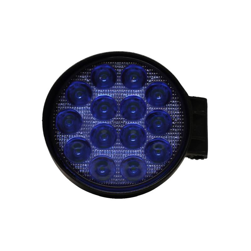KO42WROAZU OFF ROAD FARO DE LED FARO DE 14 LED REDONDO 42 WATTS 6CM PROFUNDIDAD AZUL 12V - 24V ILIMUNACION SPOT