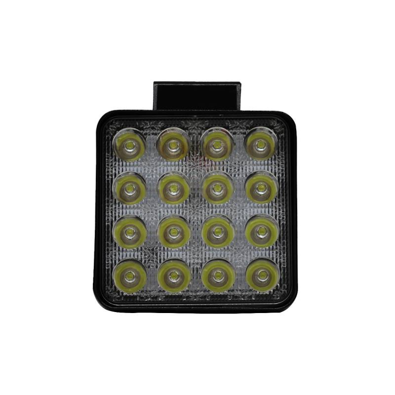 KO48WSQBLA OFF ROAD FARO DE LED FARO DE 16 LED CUADRADO 48 WATTS 6CM PROFUNDIDAD BLANCO 12V - 24V ILUMINACION SPOT