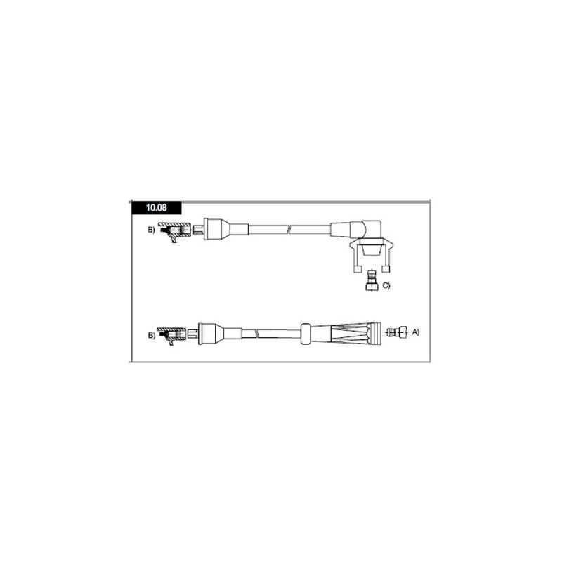 10116 CABLE BUJIA 8 MM SUPRESION MAGNETICA RENAULT TRAFFIC 1 4 - 1 6 98 BOBINA SECA DISTRIBUIDOR MARELLI
