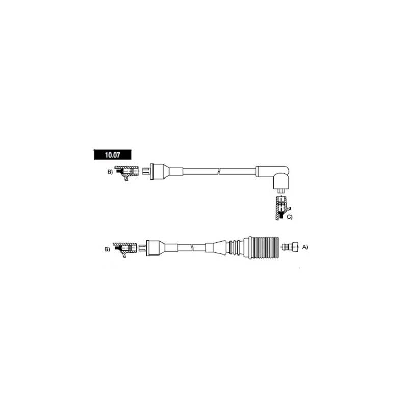 10100 CABLE BUJIA 8 MM SUPRESION MAGNETICA RENAULT 21 2000 - 2200