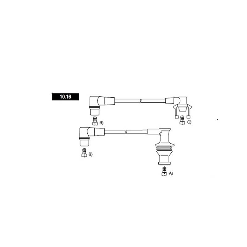 10146 CABLE BUJIA 8 MM SUPRESION MAGNETICA RENAULT 19 RNI 1 7I - 1 8I - CLIO RSI 1 7I - 1 8I CONEXIÓN SAE
