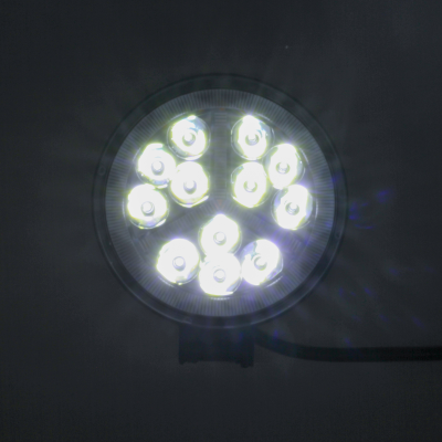 DJ912RUAR OFF ROAD FARO DE LED FARO DE LED REDONDO - 12 LED 36W MAS PLACA SMD  UNO  BLANCO 10.8X2X11CM AUREOLA BLANCA   MERCEDEZ BENZ