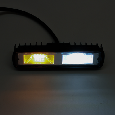 DJ1112NEW OFF ROAD FARO DE LED FARO DE LED RECTANGULAR - MICRO CHIP 18 LED BLANCO Y FUNCIONES AZUL/ROJO 15.5X4.3X4.1CM