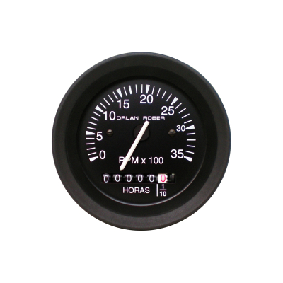 TRAC-05 TACOMETRO TACOMETRO C/HORIMETRO Ø85 12/24V 3.500RPM. NEGRO