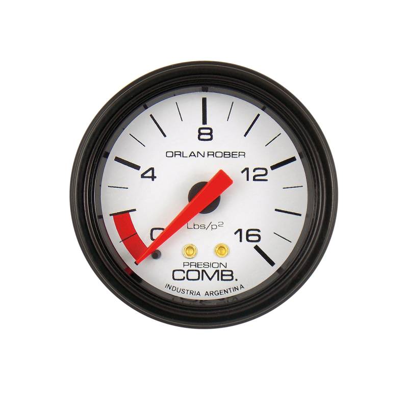 413H16 INSTRUMENTAL CLASSIC 52 MM BLANCO MANOMETRO PRESION DE NAFTA 0-16 LBS