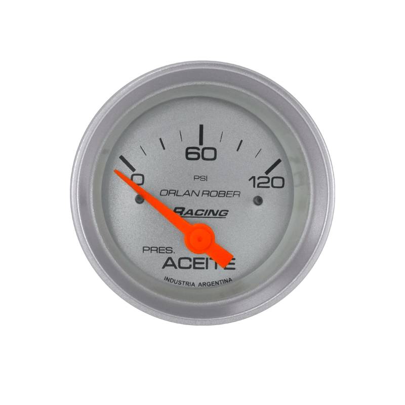 316P120 INSTRUMENTAL 52 MM PRESION ACEITE ELECT. 12V 120PSI RACING PLATA