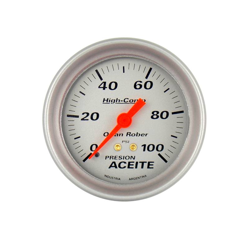 1015P100 INSTRUMENTAL HIGH COMPETICION 72MM PLATA PRESION ACEITE MECANICO 72MM 100 LBS HIGH-COMPETICION