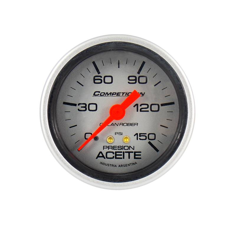 815P150 INSTRUMENTAL COMPETICION 62 MM PLATA MANOMETRO DE ACEITE 0-150 PSI