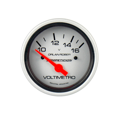 824P12V INSTRUMENTAL COMPETICION 62 MM PLATA VOLTIMETRO DE AGUJA 10-16 VOLTS