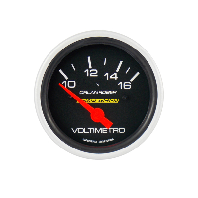 824N12V INSTRUMENTAL COMPETICION 62 MM NEGRO VOLTIMETRO DE AGUJA 10-16 VOLTS