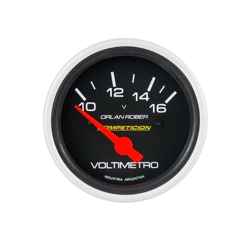 824N12V INSTRUMENTAL COMPETICION 62 MM NEGRO VOLTIMETRO DE AGUJA 10-16 VOLTS