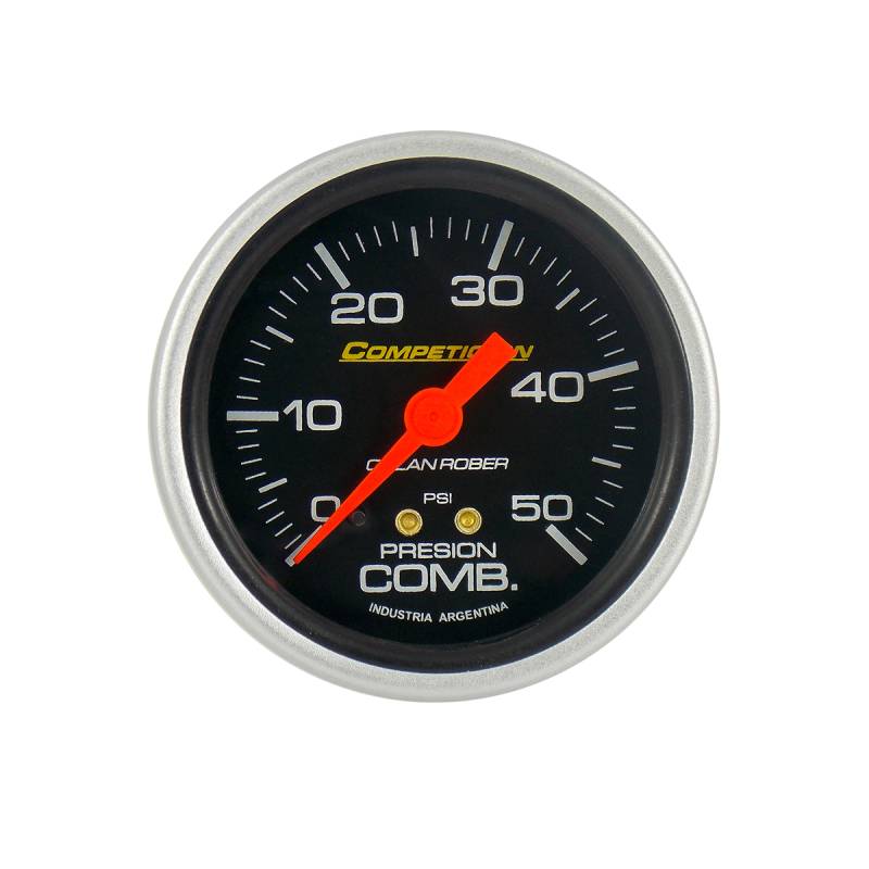 813N50 INSTRUMENTAL COMPETICION 62 MM NEGRO MANOMETRO DE PRESION DE COMBUSTIBLE 0-50 PSI
