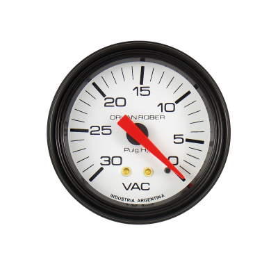 411H30 INSTRUMENTAL CLASSIC 52 MM BLANCO VACUOMETRO  0-30 PULG HG