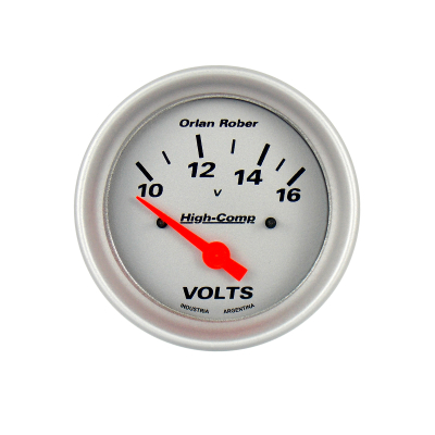 1024P12 INSTRUMENTAL HIGH COMPETICION 72MM PLATA VOLTIMETRO DE 72MM 12 VOLTS HIGH-COMPETICION
