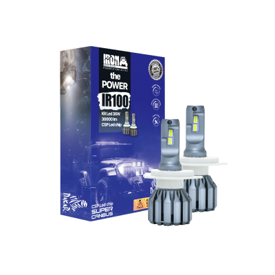 IR100-H4 OFF ROAD KIT DE LED IR100 CANBUS H4 10MA GENERACION CHIP CSP SUPER CANBUS 30000 LUMENS 36 WATTS 12V CON COOLER 