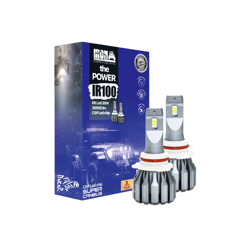 IR100-9006 OFF ROAD KIT DE LED IR100 CANBUS 9006 HB4 10MA GENERACION CHIP CSP SUPER CANBUS 30000 LUMENS 36 WATTS 12V CON COOLER