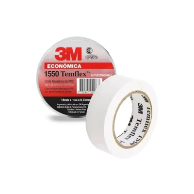 45821 CINTAS AISLADORAS DE PVC - ECONÓMICA TEMFLEX 1550 BLANCO 18 MM. X 20 M.