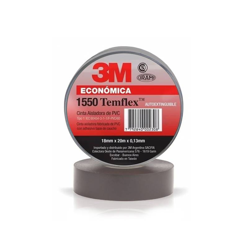 TEMFLEX 1550 GRIS 18 MM. X 10 M.