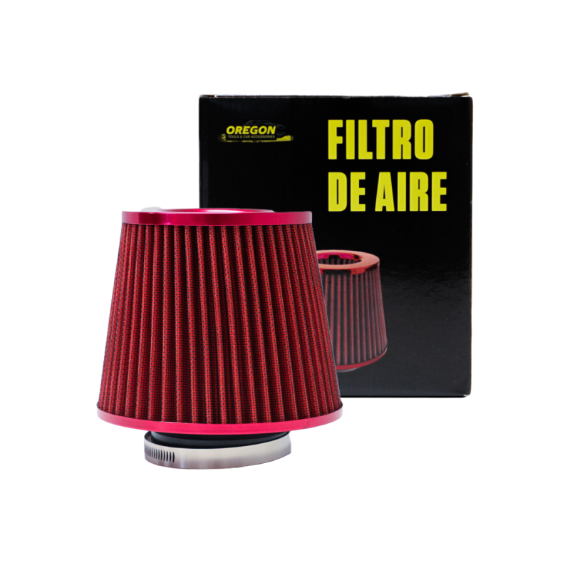 FA021 FILTRO DE AIRE CONICO FILTRO DE AIRE CONICO COMPETICION 76MM ROJO UNIVERSAL