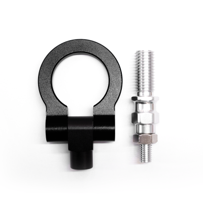 GAN004 GANCHO DE REMOLQUE GANCHO DE REMOLQUE UNIVERSAL  COMPETICION PICADAS NEGRO