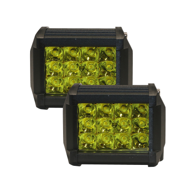 BAR18MULTIAMB OFF ROAD BARRA DE LED MULTI RECTA BARRA DE 12 LED DE 1.5 WATTS TIPO EPISTAR 18 WATTS  -  9.8 CM DE LARGO COLOR AMBAR 12V / 24V - CARCAZA DE ALUMIN